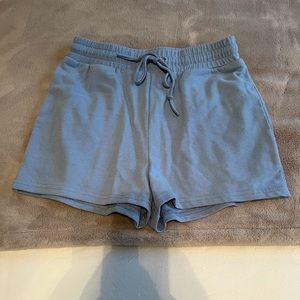 Blue sweatpants shorts